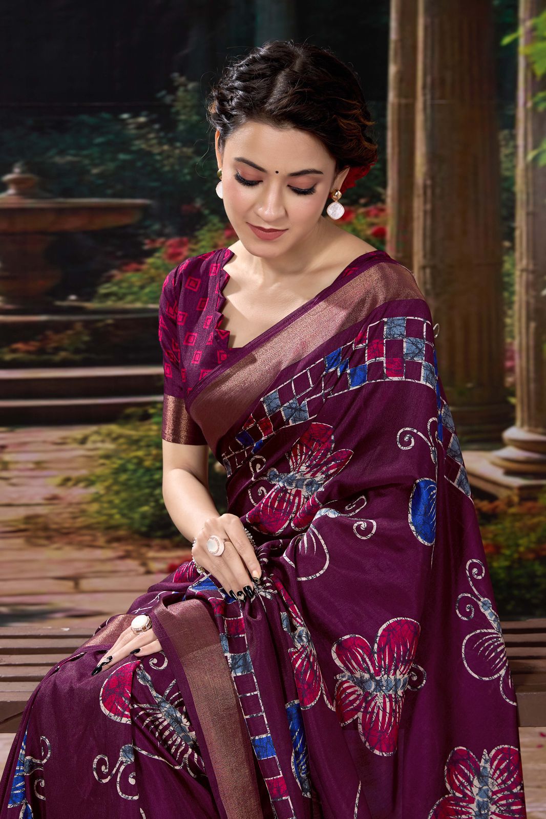 Kayatri New Soft cotton crape saree with zari pattu woven border saree