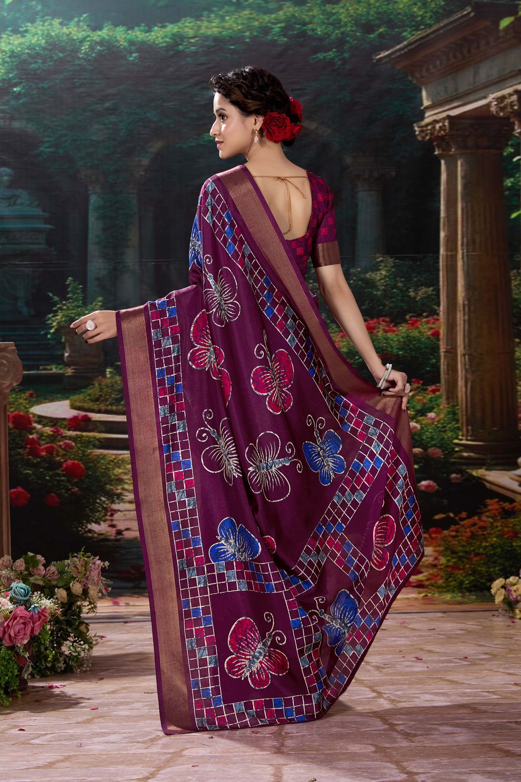 Kayatri New Soft cotton crape saree with zari pattu woven border saree