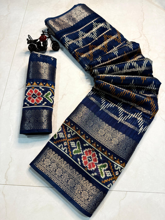 Kayatri New Pure candy cotton silk with jequrd boder all overall saree