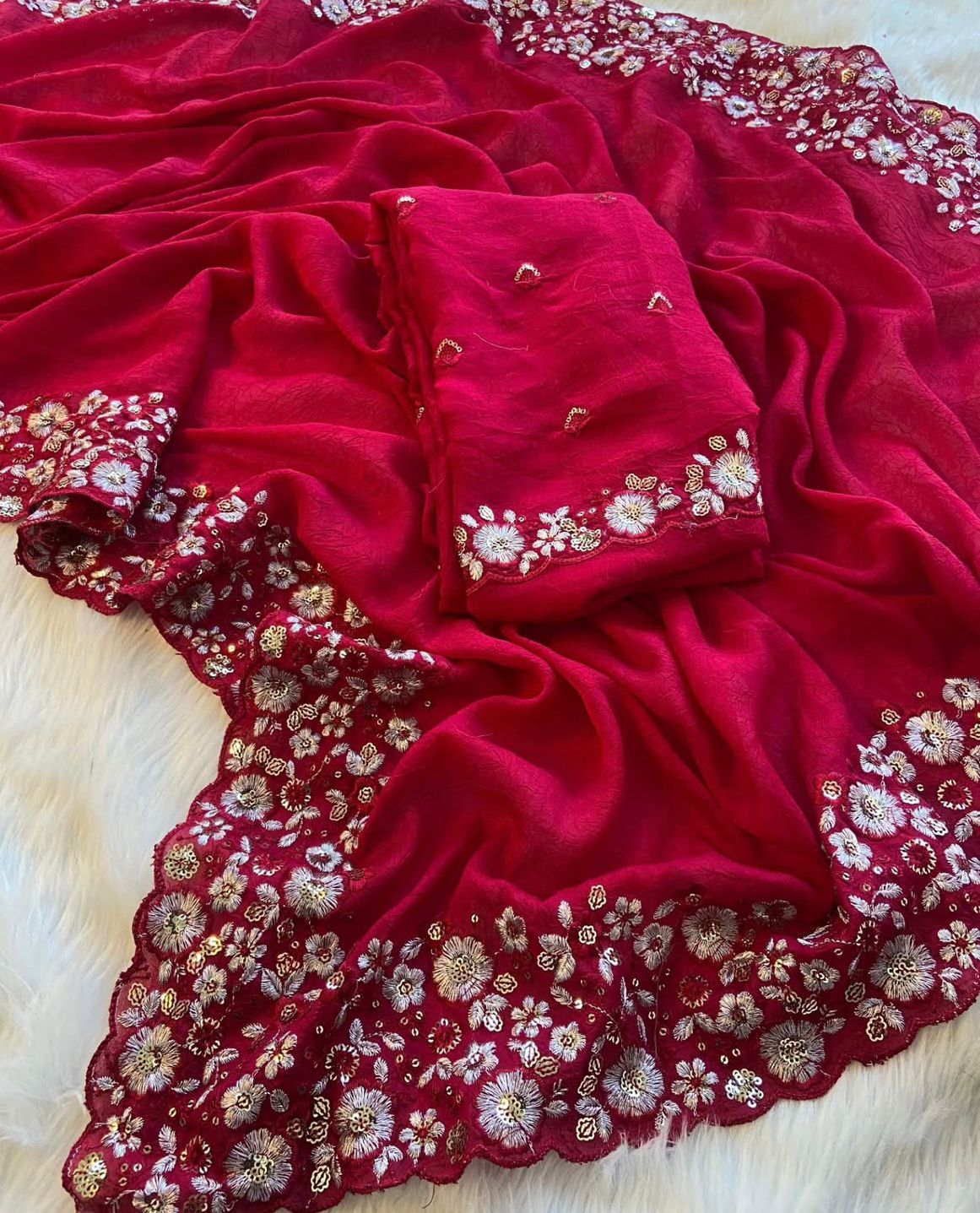 Kayatri New Crush Silk Saree With Fancy Sequince Embroderiy Work Saree
