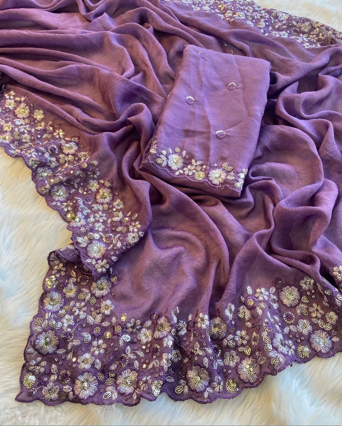 Kayatri New Crush Silk Saree With Fancy Sequince Embroderiy Work Saree