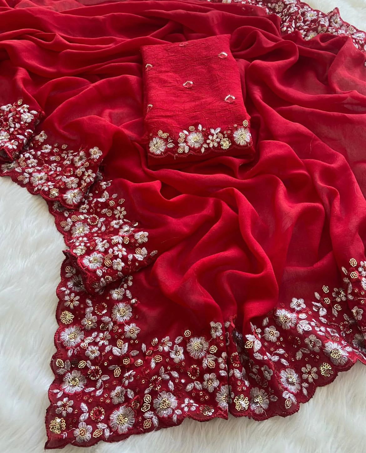 Kayatri New Crush Silk Saree With Fancy Sequince Embroderiy Work Saree
