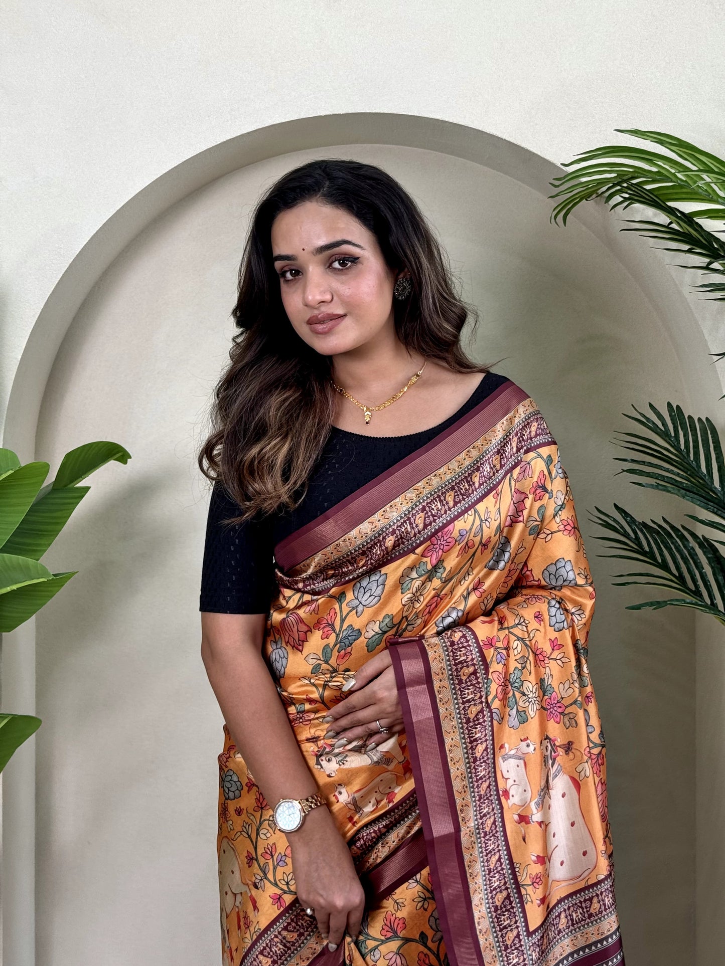Kayatri New Dola Viscose sarees with Premium viscose zari patta border and beautiful digital print all over the saree