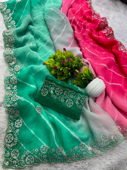 Kayatri New present lehriya special party wear saree