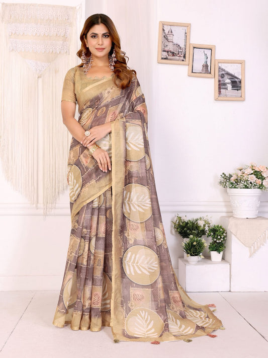 Kayatri New Superior And AllNew Concept In Chanderi Cotton Sarees That Is Soft And Silky With All Over Ikkat Print Concept Saree