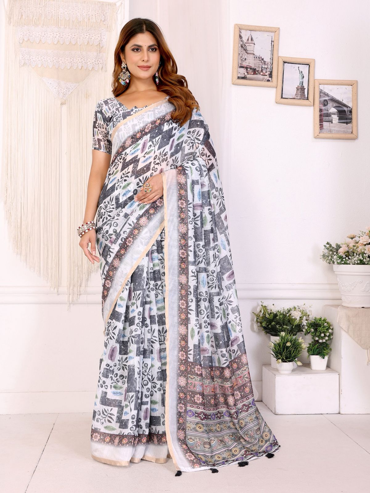 Kayatri New Superior And AllNew Concept In Chanderi Cotton Sarees That Is Soft And Silky With All Over Ikkat Print Concept Saree