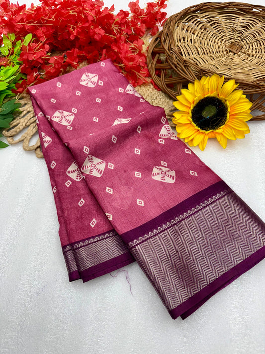 Kayatri New Pure Dola silk with in all over saree boder same as originall boder saree