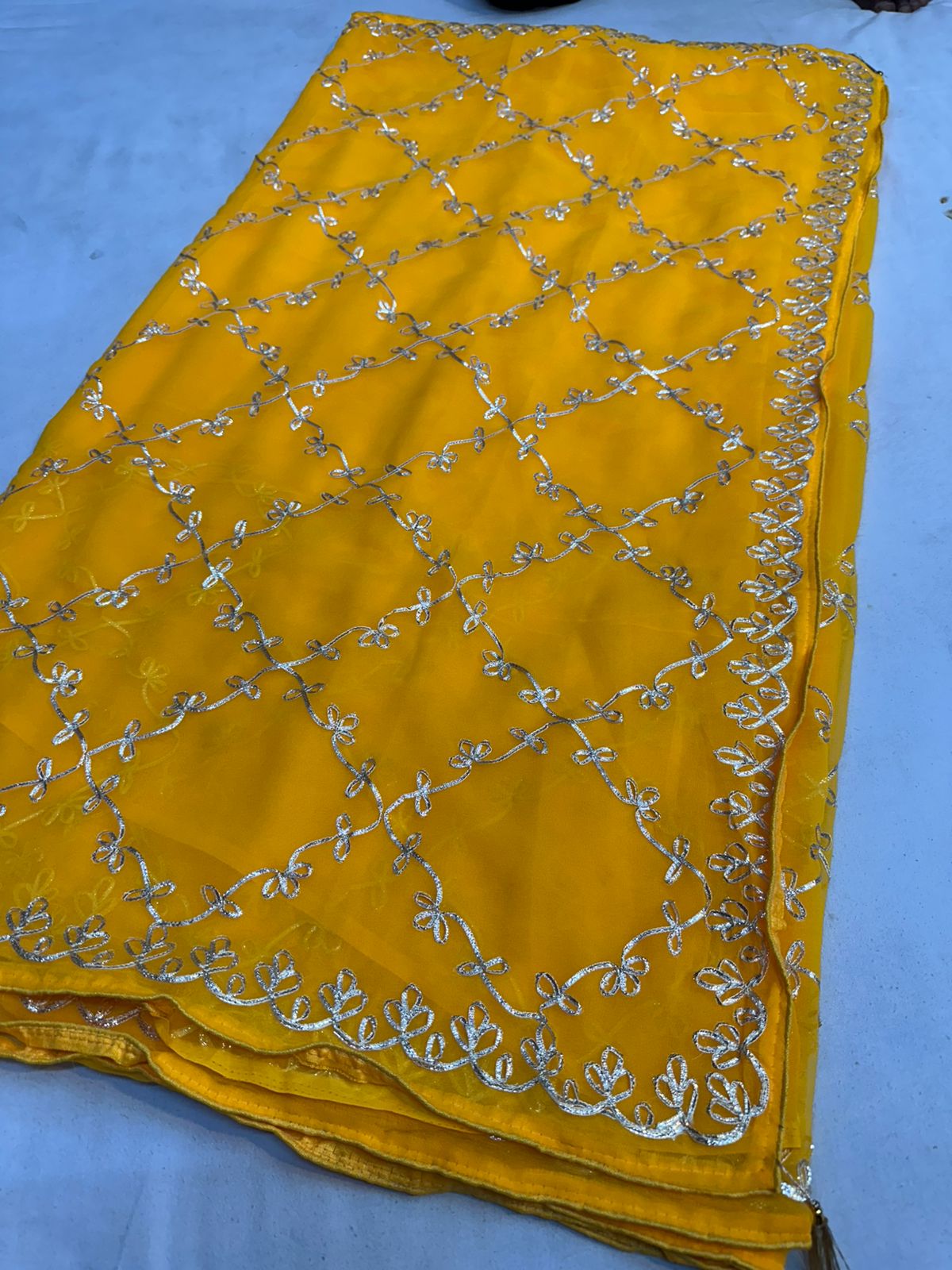 Kayatri New  60 grm jorjet saree with beautiful gotta Patti work saree