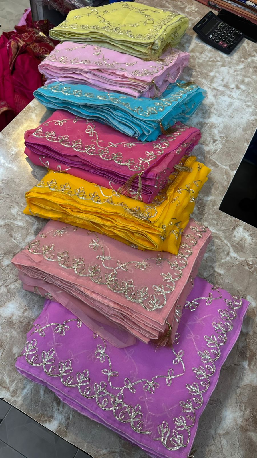 Kayatri New  60 grm jorjet saree with beautiful gotta Patti work saree