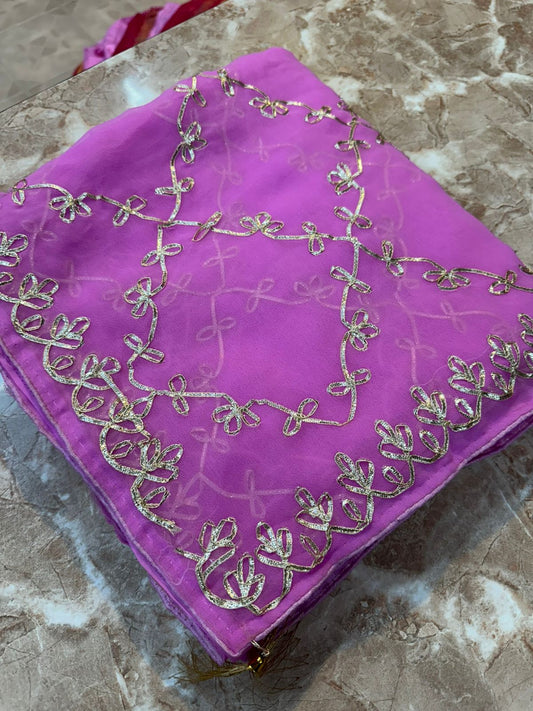 Kayatri New  60 grm jorjet saree with beautiful gotta Patti work saree