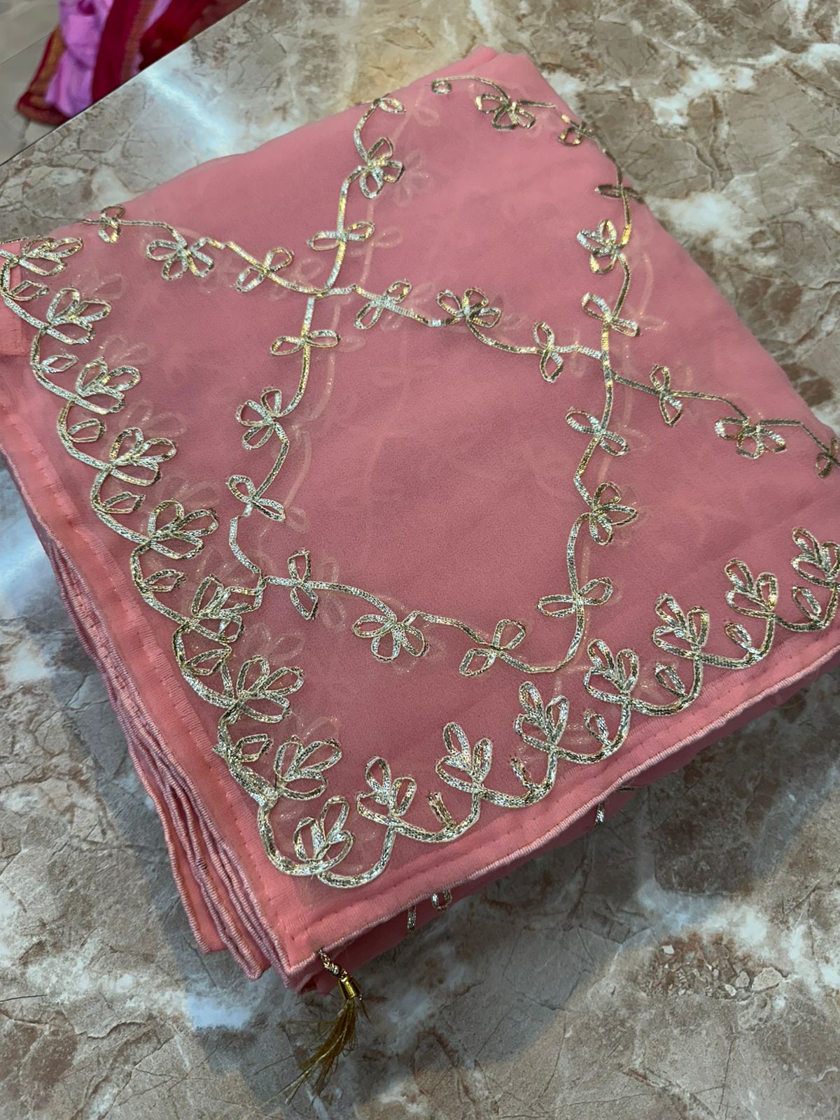 Kayatri New  60 grm jorjet saree with beautiful gotta Patti work saree