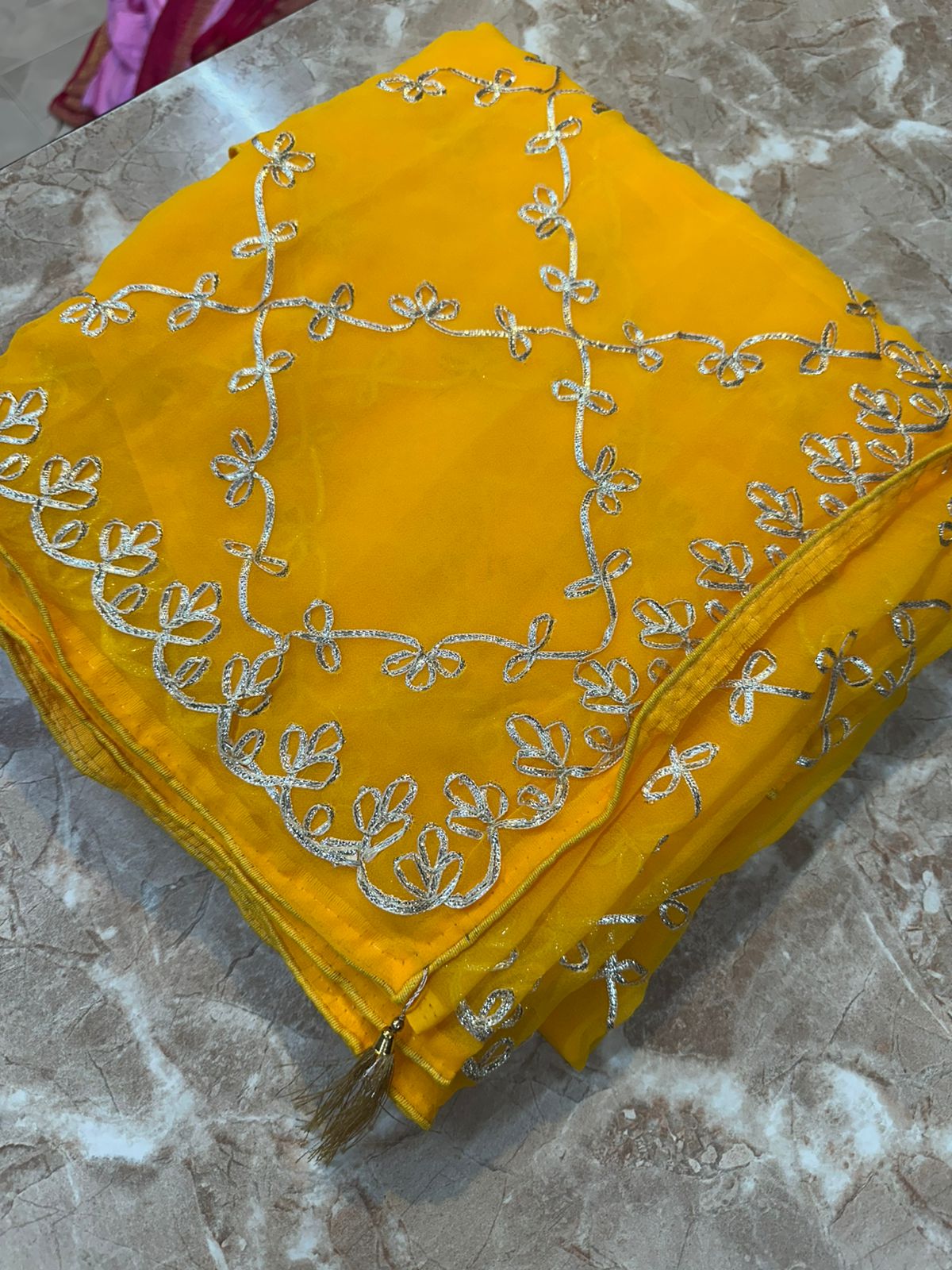 Kayatri New  60 grm jorjet saree with beautiful gotta Patti work saree