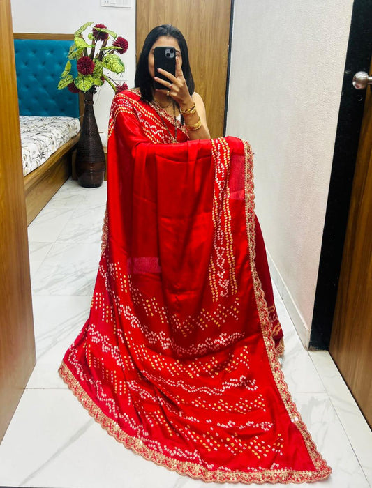 Kayatri New Super hit flower desire silk Gargi tipe  With super hit lace work boder Saree