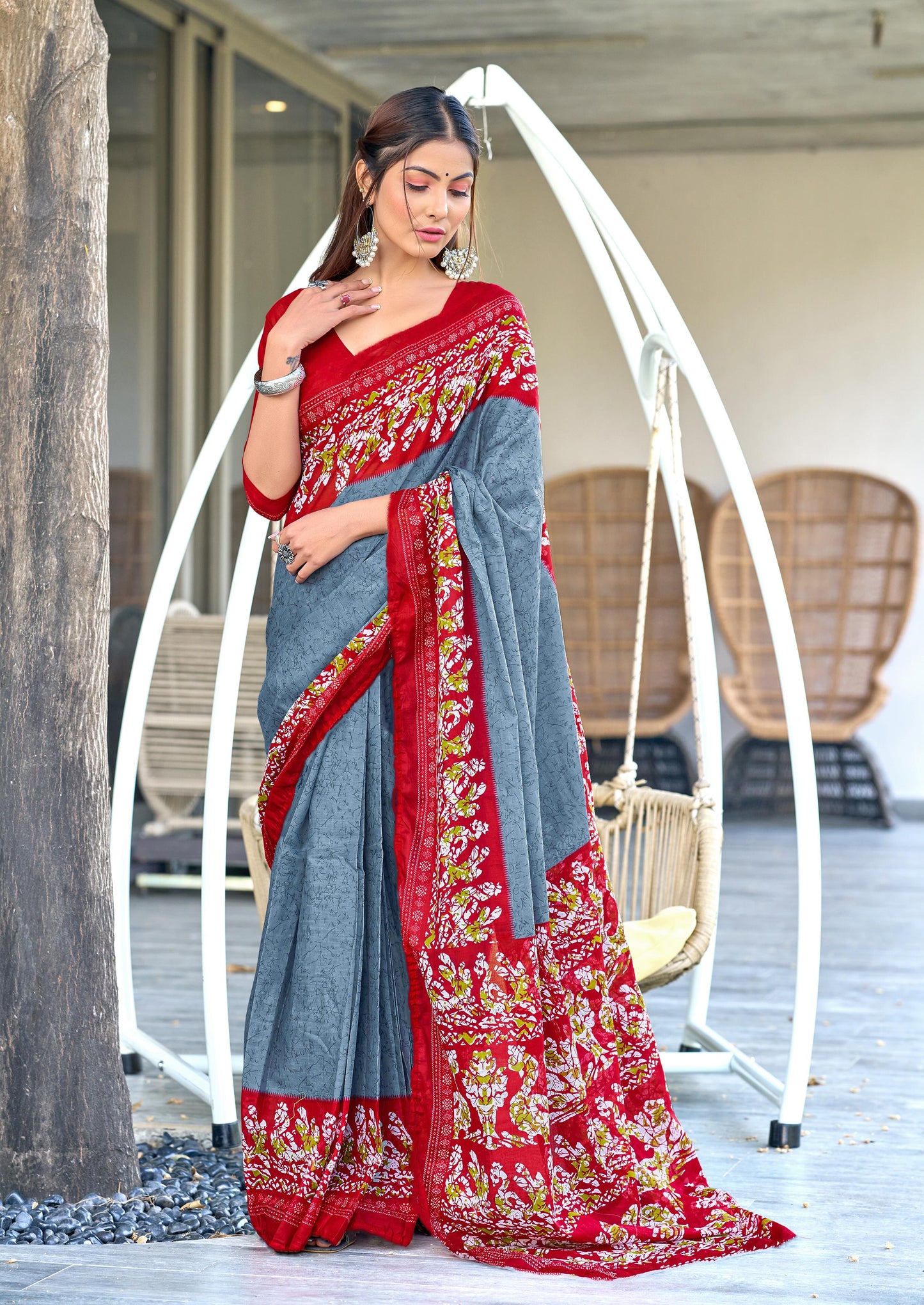 Kayatri New HAND BATIK PRINT MULMUL COTTON SAREES
