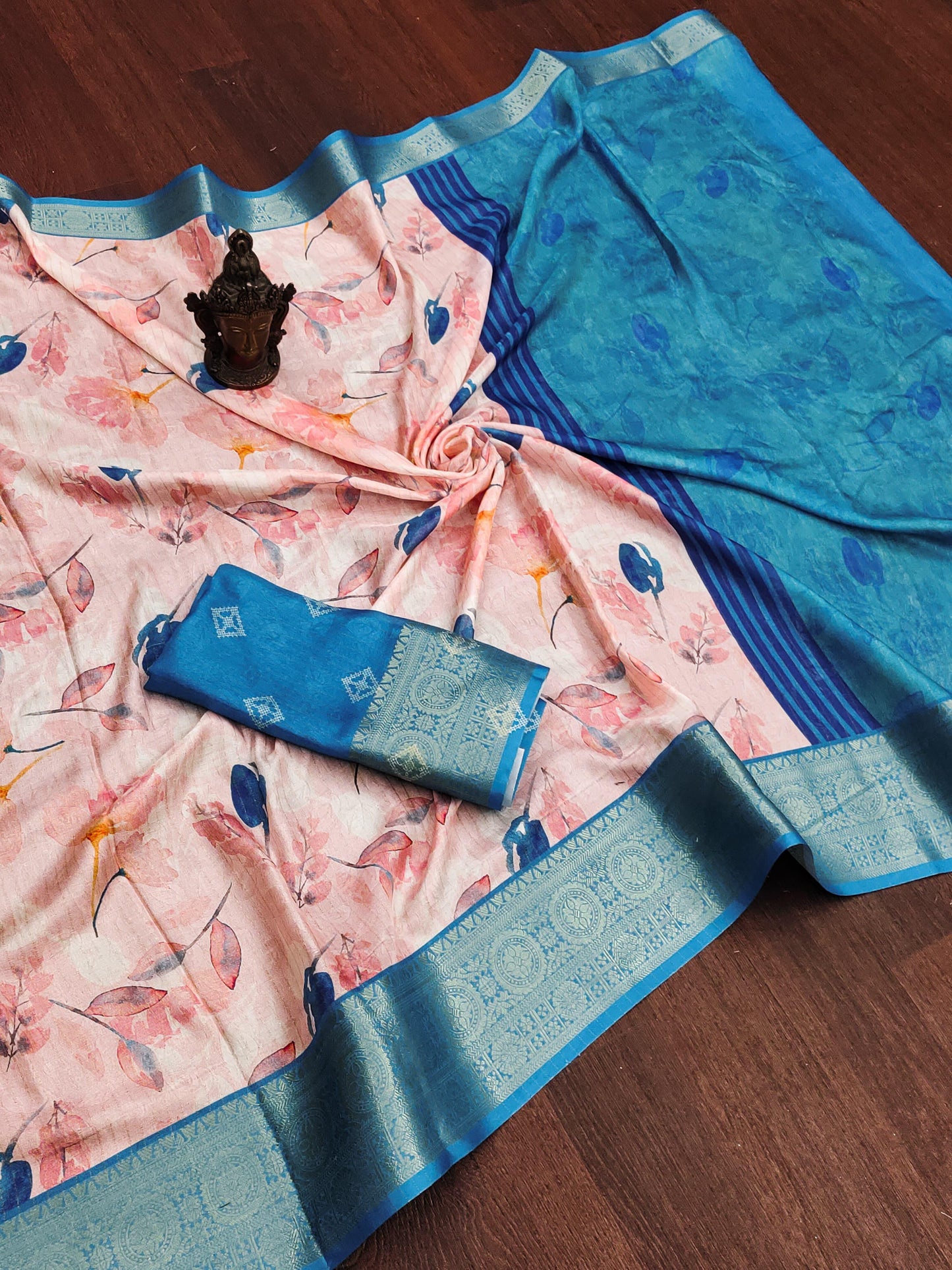 Kayatri New digital print on allover saree with both side zari border weaving