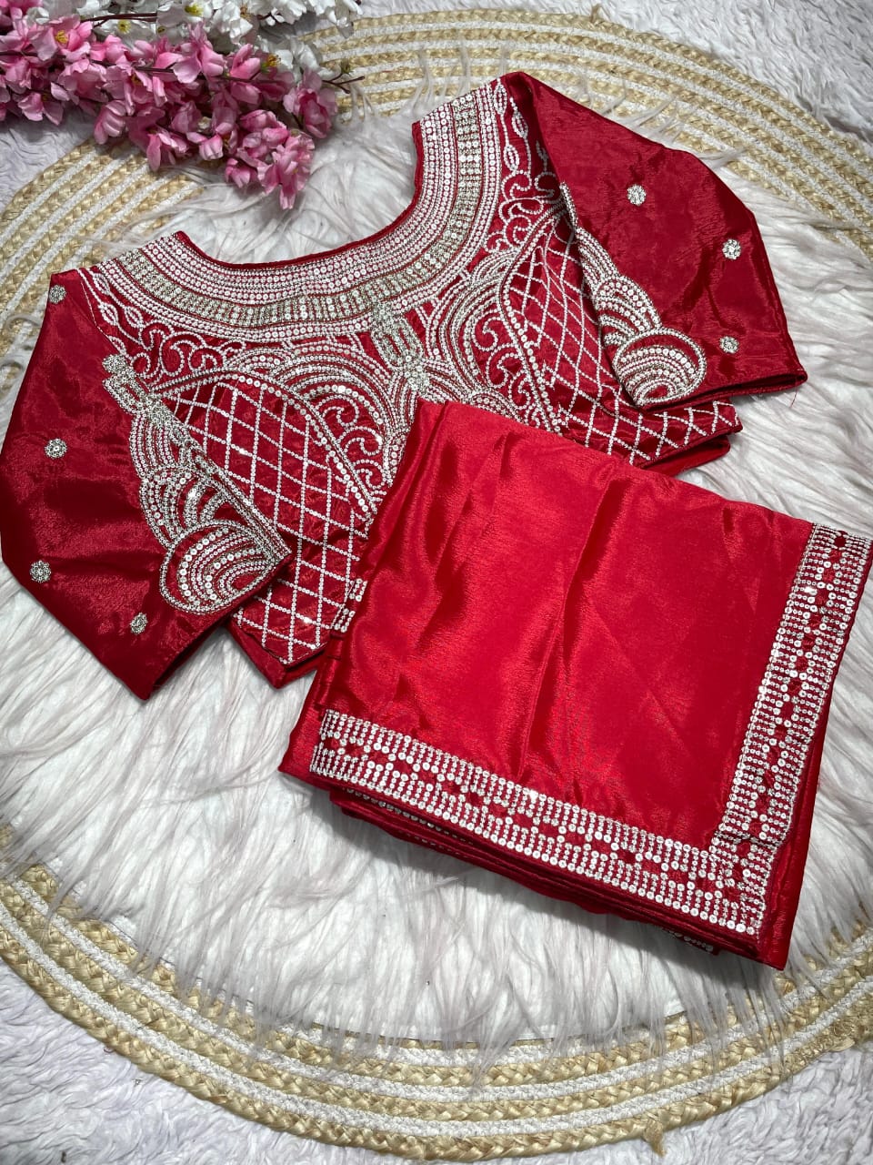 Kayatri New Pure  NATURAL Chinon silk saree