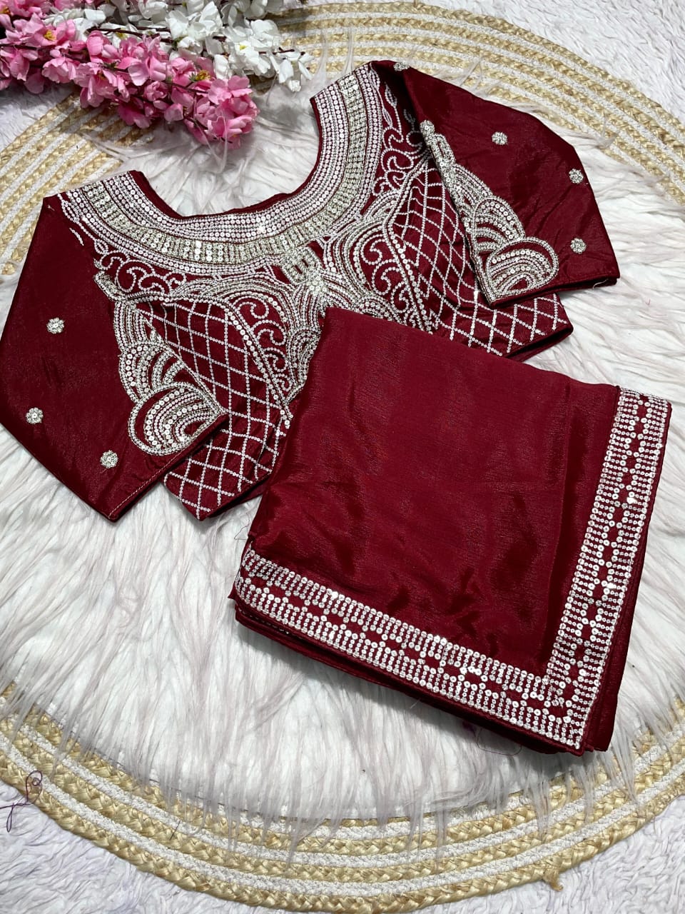 Kayatri New Pure  NATURAL Chinon silk saree