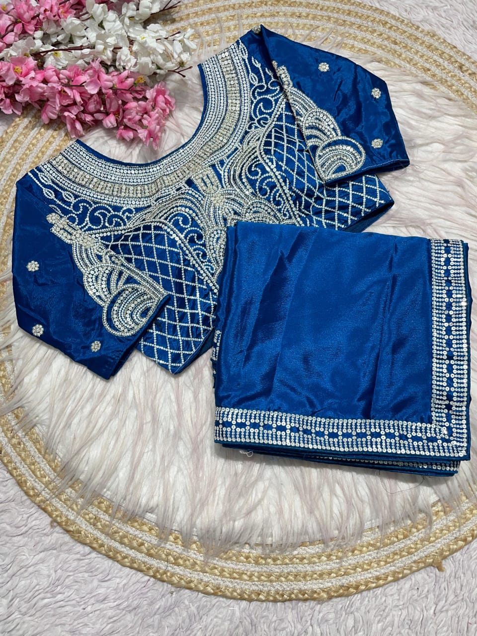 Kayatri New Pure  NATURAL Chinon silk saree