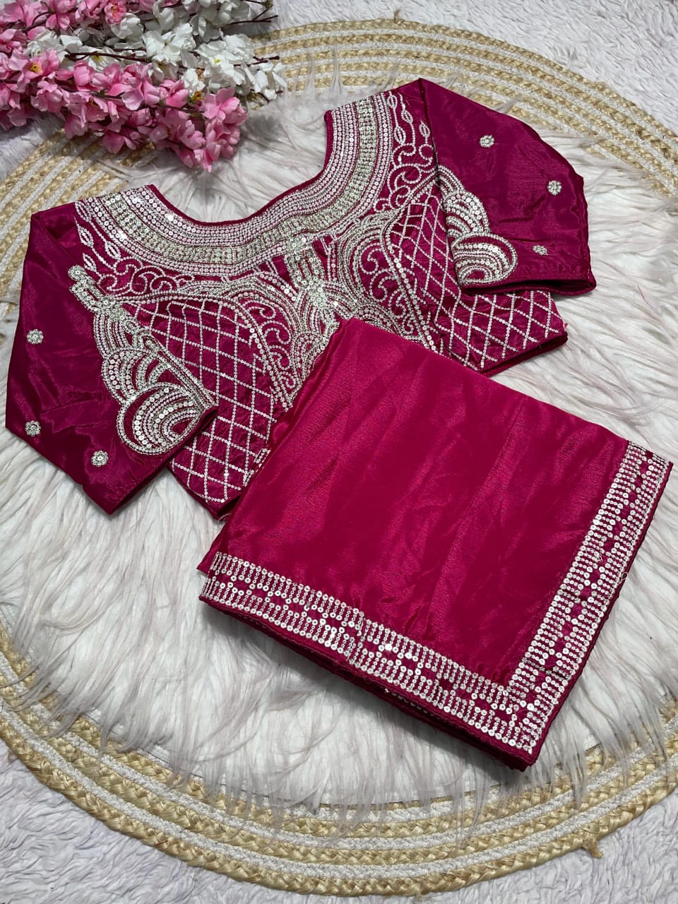 Kayatri New Pure  NATURAL Chinon silk saree