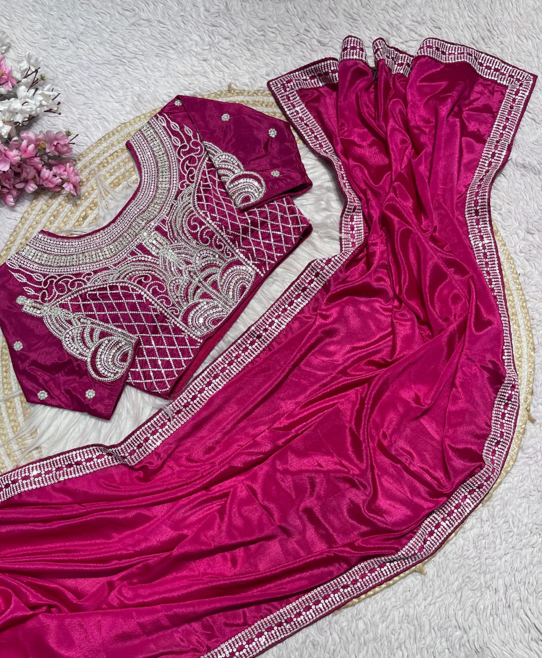 Kayatri New Pure  NATURAL Chinon silk saree