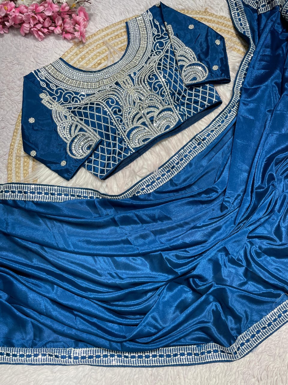 Kayatri New Pure  NATURAL Chinon silk saree