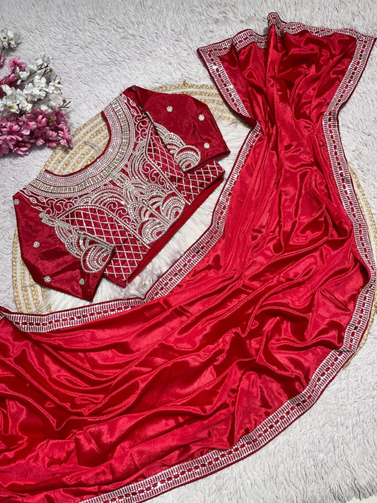 Kayatri New Pure  NATURAL Chinon silk saree