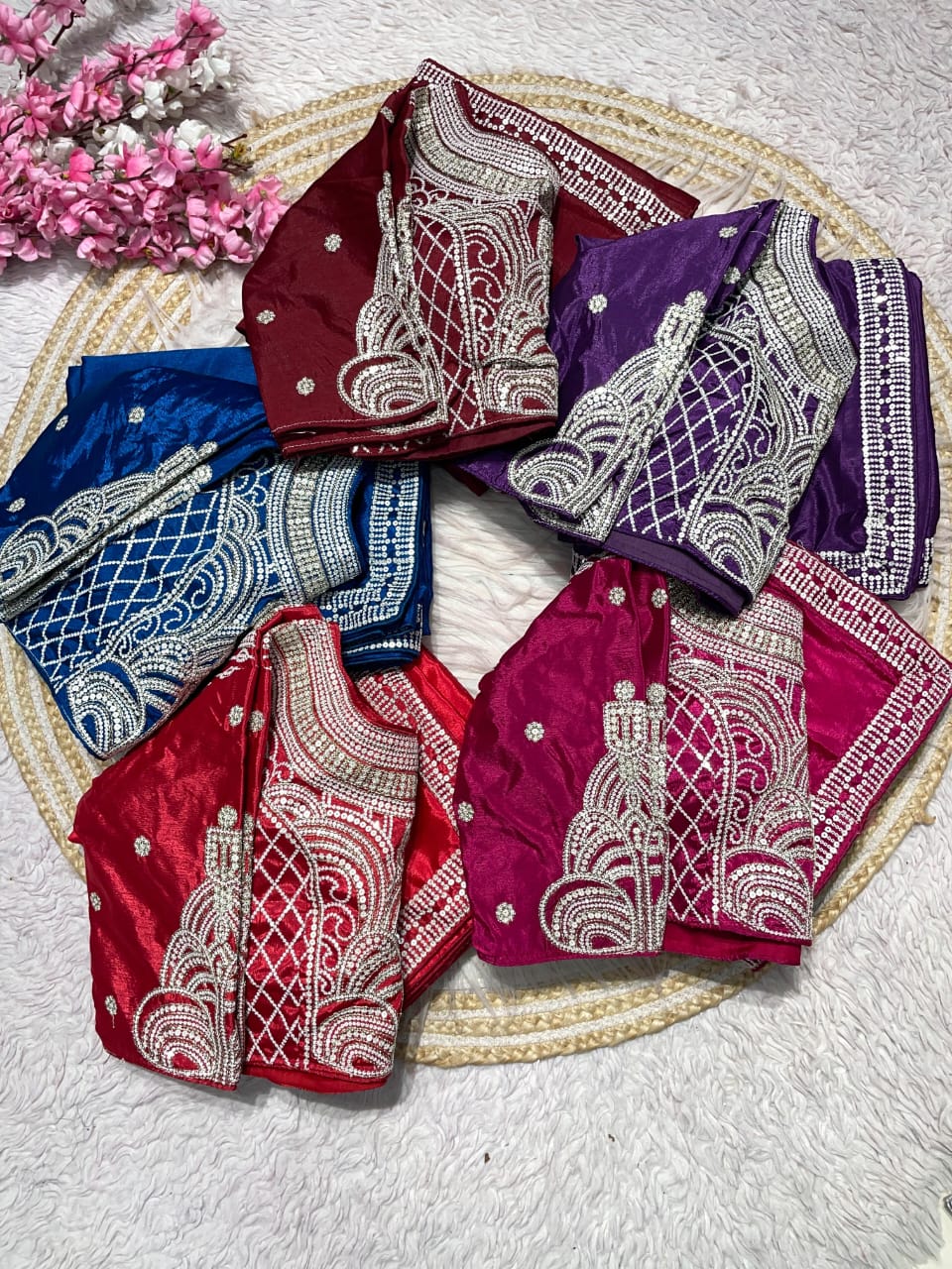 Kayatri New Pure  NATURAL Chinon silk saree