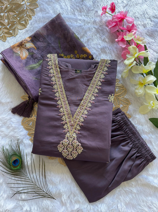 Kayatri New Roman Silk with Beautiful Embroidery With Sequence Work  Suit