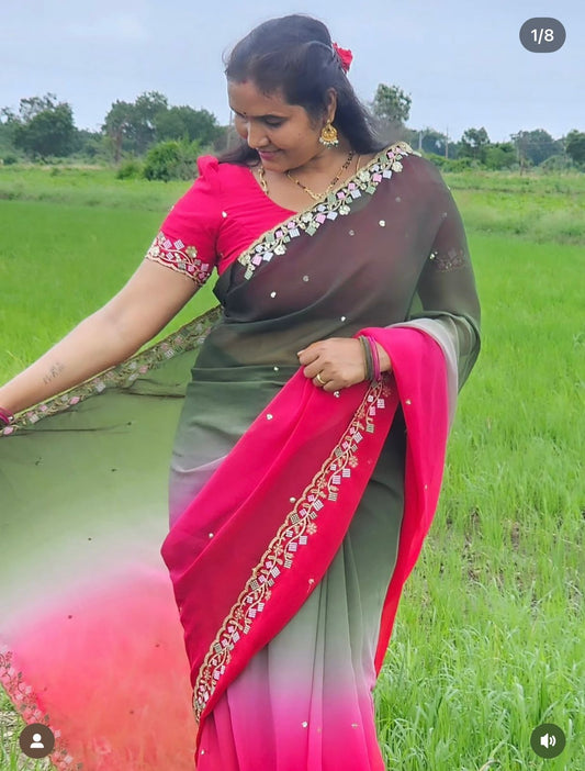 Kayatri New Soft Georgette with weding Saree