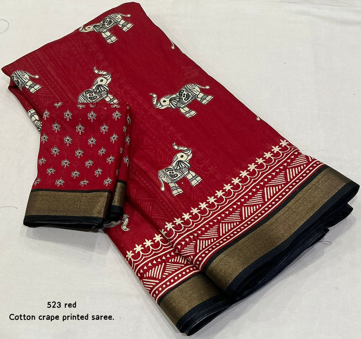 Kayatri New Soft cotton crape saree with zari pattu woven borde saree