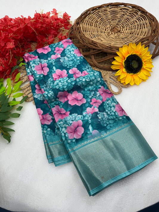 Kayatri New Pure Dola silk with  in all over saree boder same as originall boder Saree