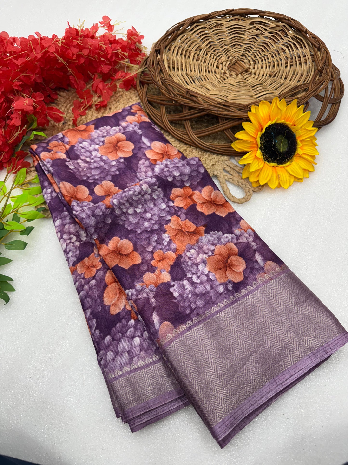 Kayatri New Pure Dola silk with  in all over saree boder same as originall boder Saree