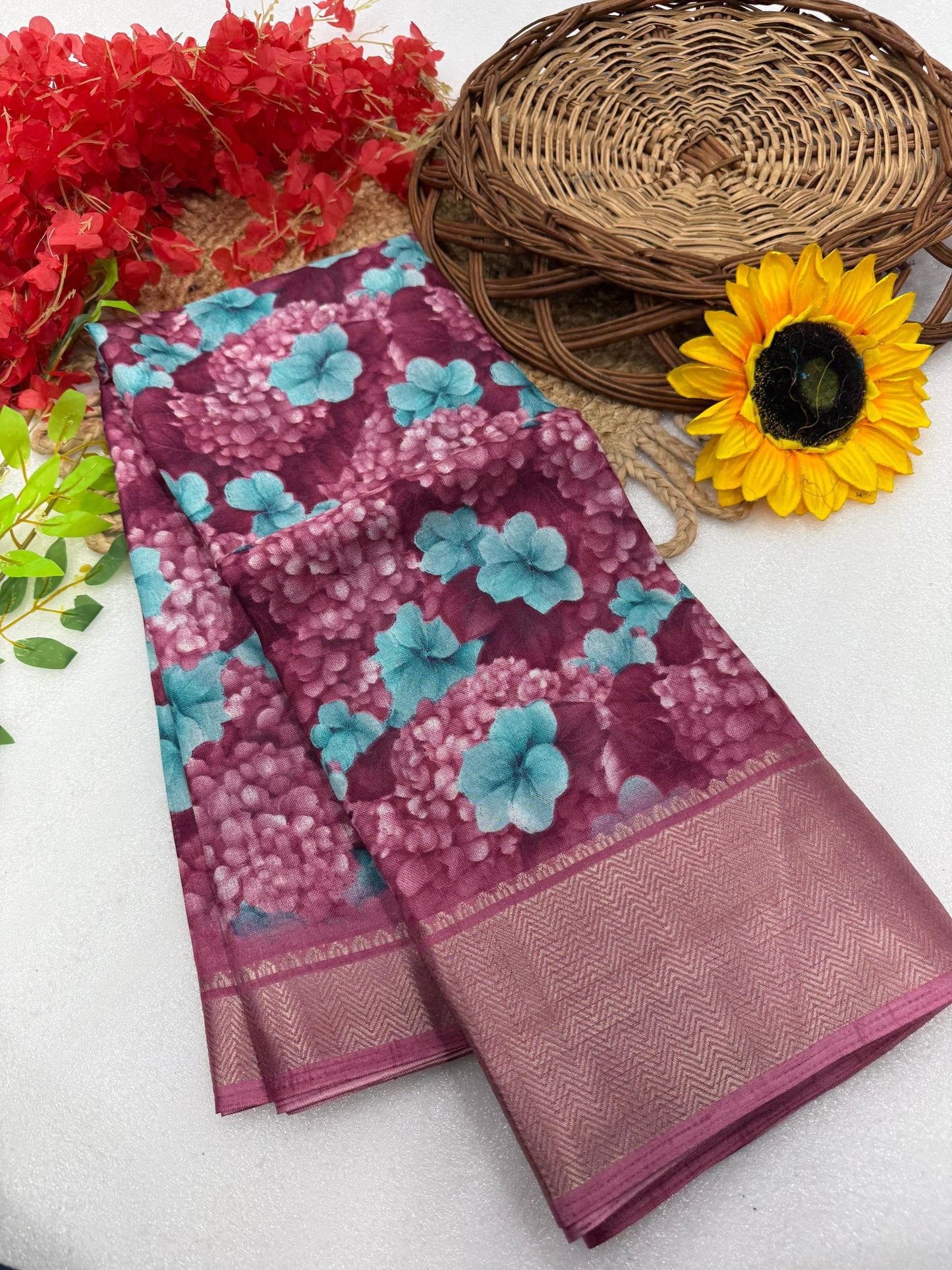 Kayatri New Pure Dola silk with  in all over saree boder same as originall boder Saree