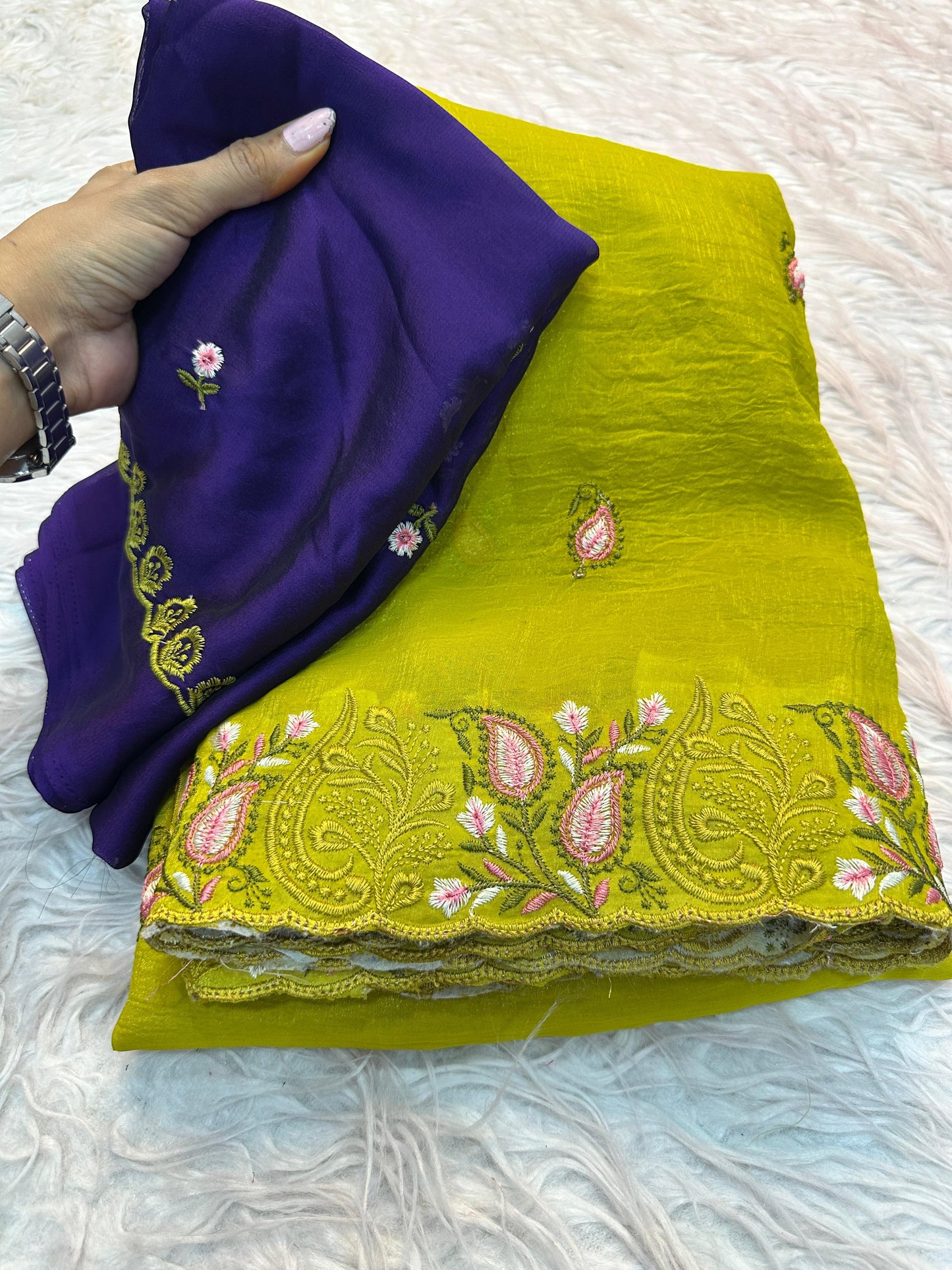 Kayatri New Crunchy Silk Saree With Fancy Multi Embroderiy Work Fancy Embroderiy Work saree