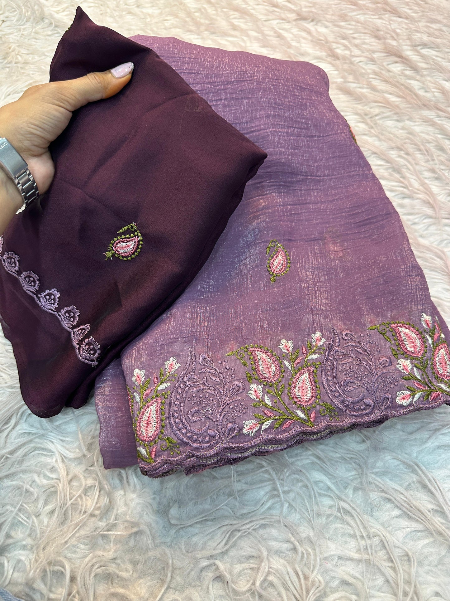 Kayatri New Crunchy Silk Saree With Fancy Multi Embroderiy Work Fancy Embroderiy Work saree