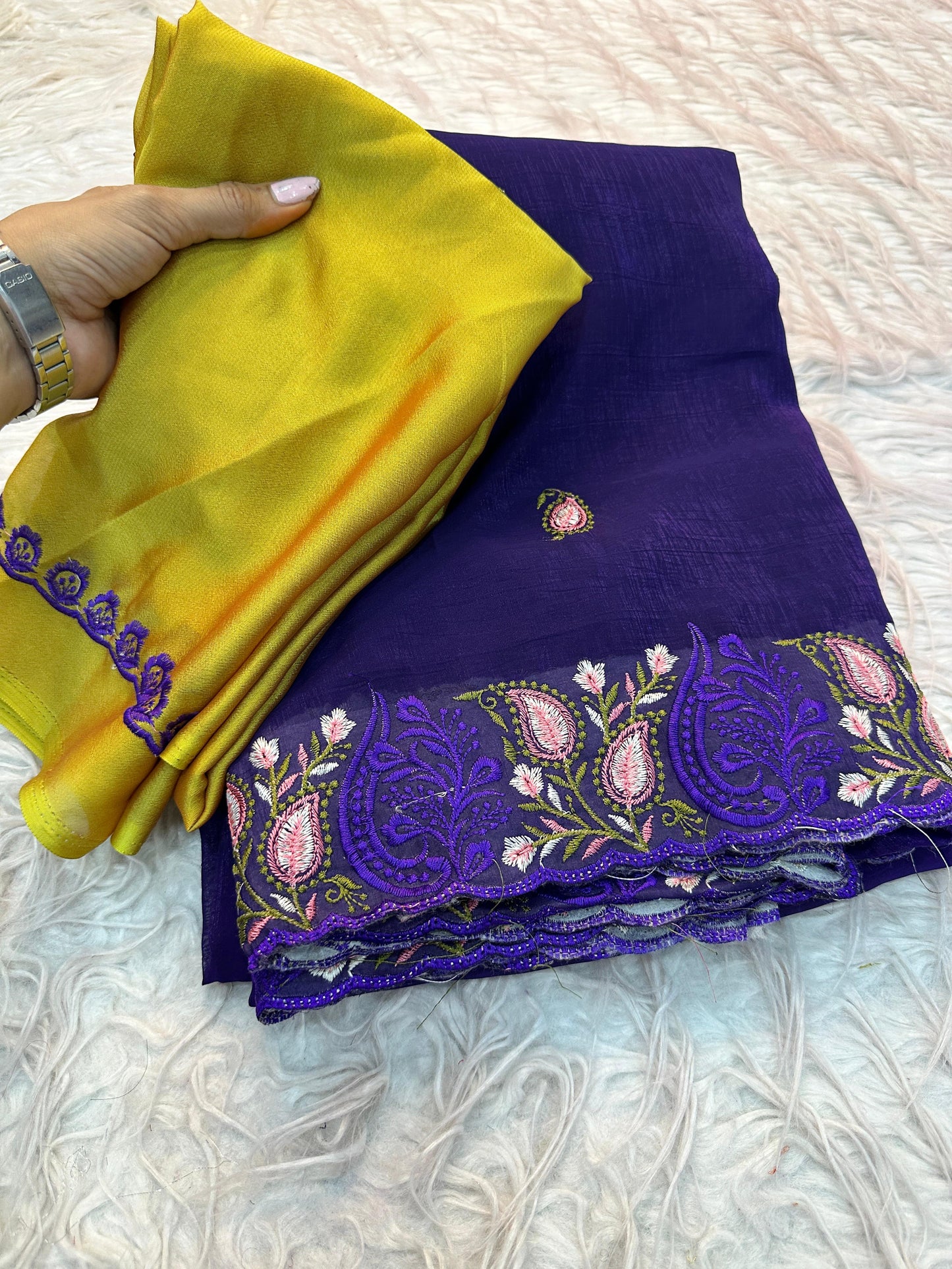 Kayatri New Crunchy Silk Saree With Fancy Multi Embroderiy Work Fancy Embroderiy Work saree