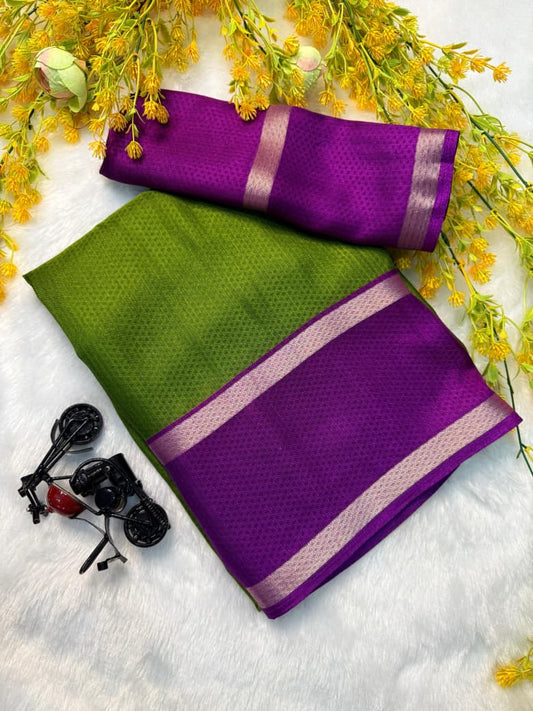 Kayatri New SEMI SILK HEAVY SAREE AND SMOOTH  CREAP SILK SAREE
