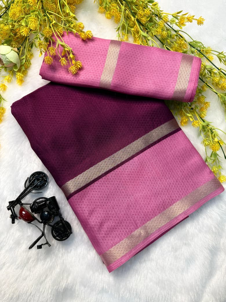 Kayatri New SEMI SILK HEAVY SAREE AND SMOOTH  CREAP SILK SAREE
