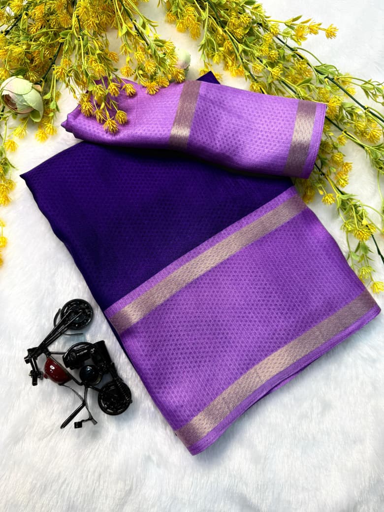 Kayatri New SEMI SILK HEAVY SAREE AND SMOOTH  CREAP SILK SAREE