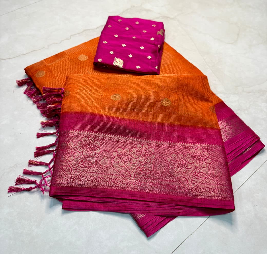 Kayatri New Pure dola silk with jari all over saree jequrd boder same as originall boder Saree