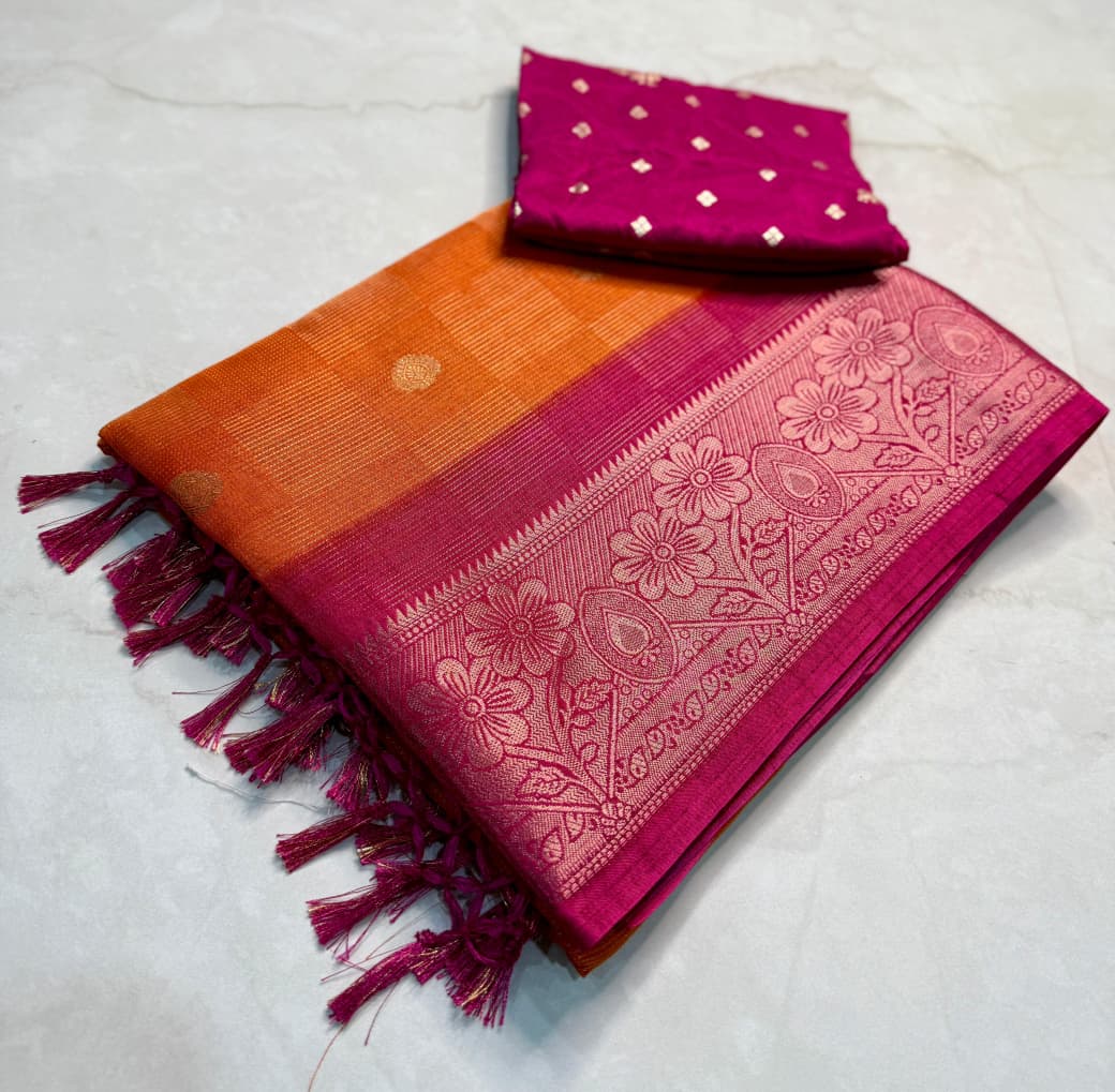 Kayatri New Pure dola silk with jari all over saree jequrd boder same as originall boder Saree