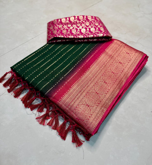 Kayatri New Pure dola silk with jari all over saree jequrd boder same as originall boder Saree