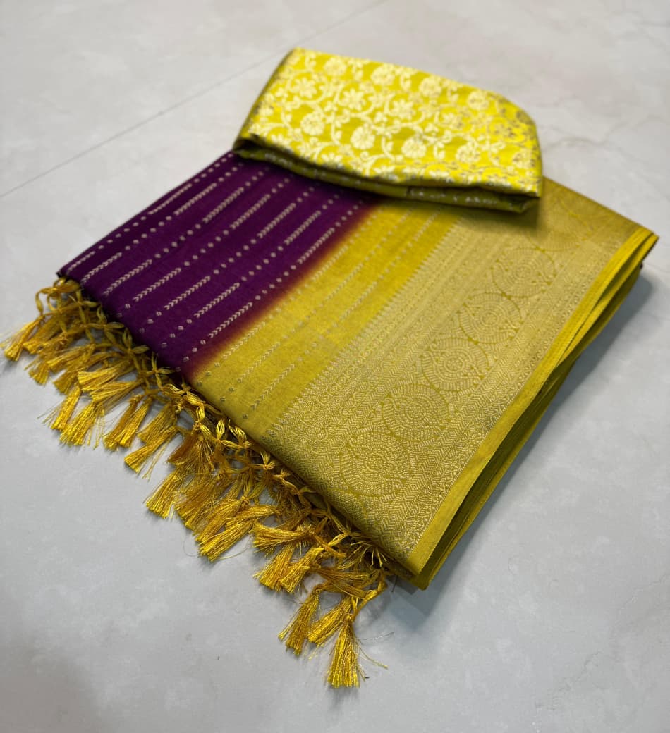 Kayatri New Pure dola silk with jari all over saree jequrd boder same as originall boder Saree