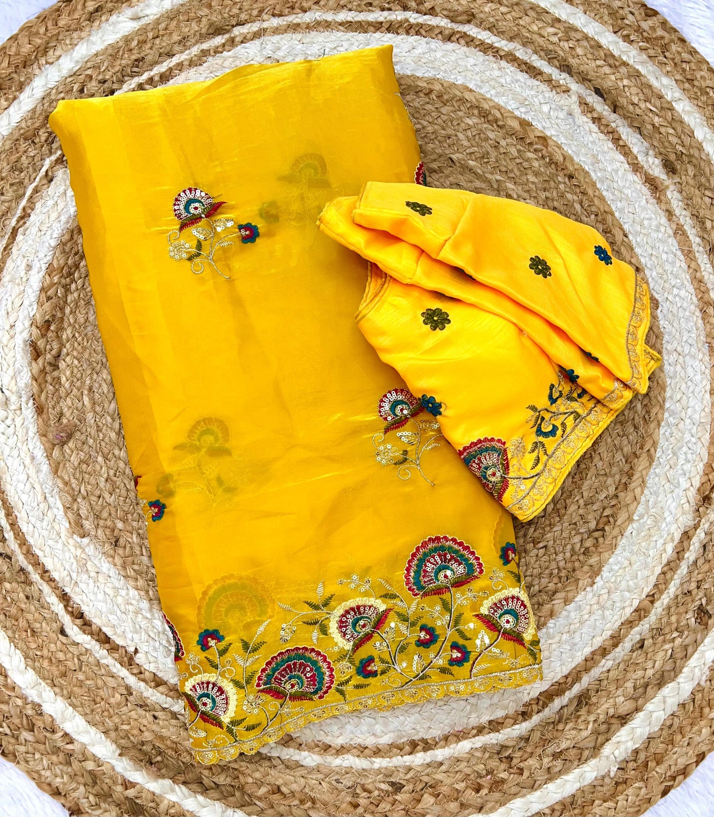Kayatri New Shinning pure crystal silk Jimmy choo sarees  with seqnce & zari n Flower malti embroidered all over saree