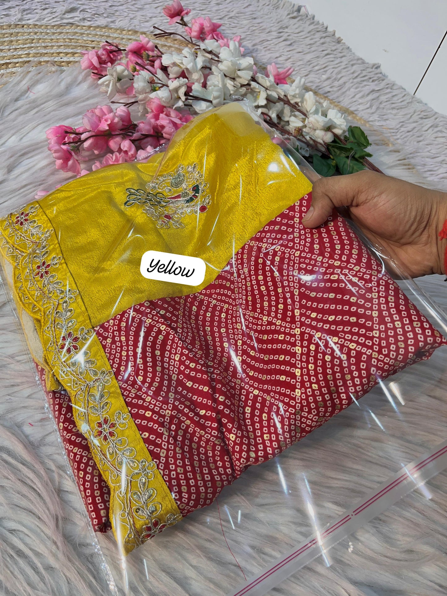 Kayatri New half pallu nd chinon with beautiful heavy coding multi with sequence work butta in whole saree