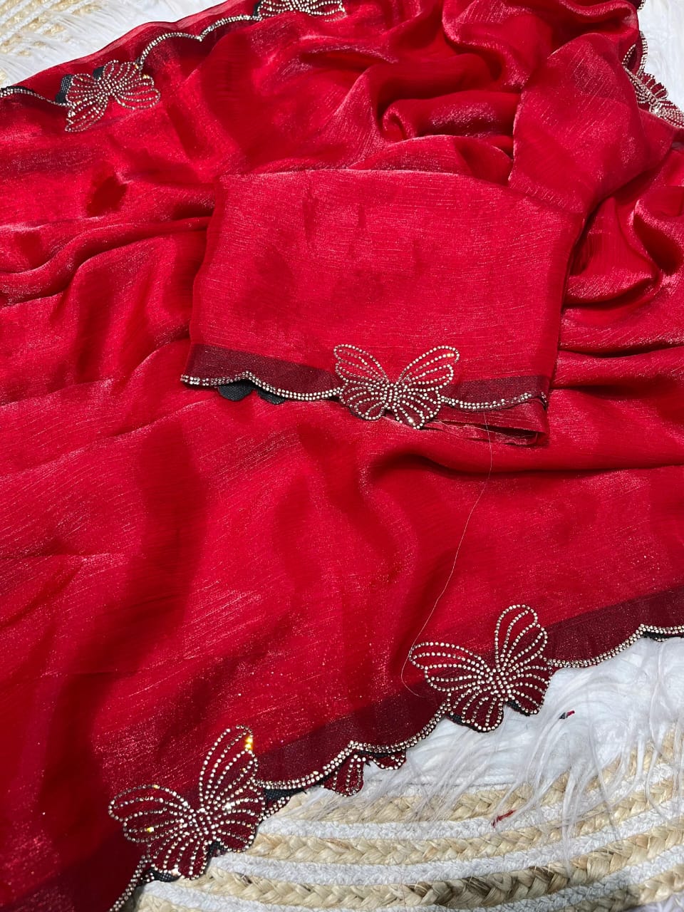 Kayatri New Fandy chiffon two ton Blooming With Beautiful jarkhan Work With Siroski Work