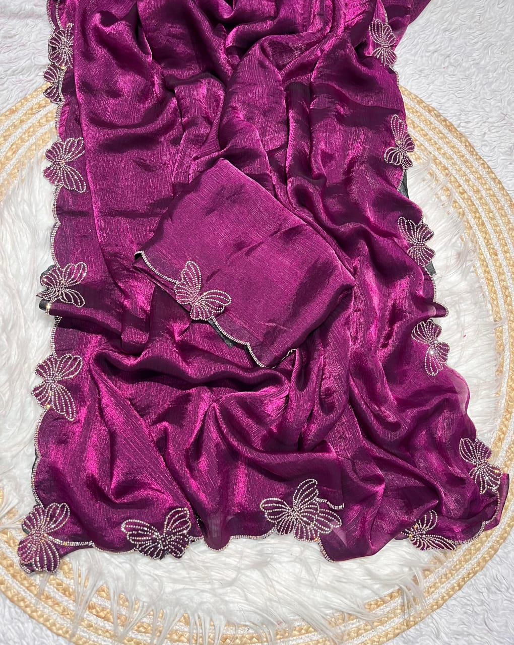 Kayatri New Fandy chiffon two ton Blooming With Beautiful jarkhan Work With Siroski Work