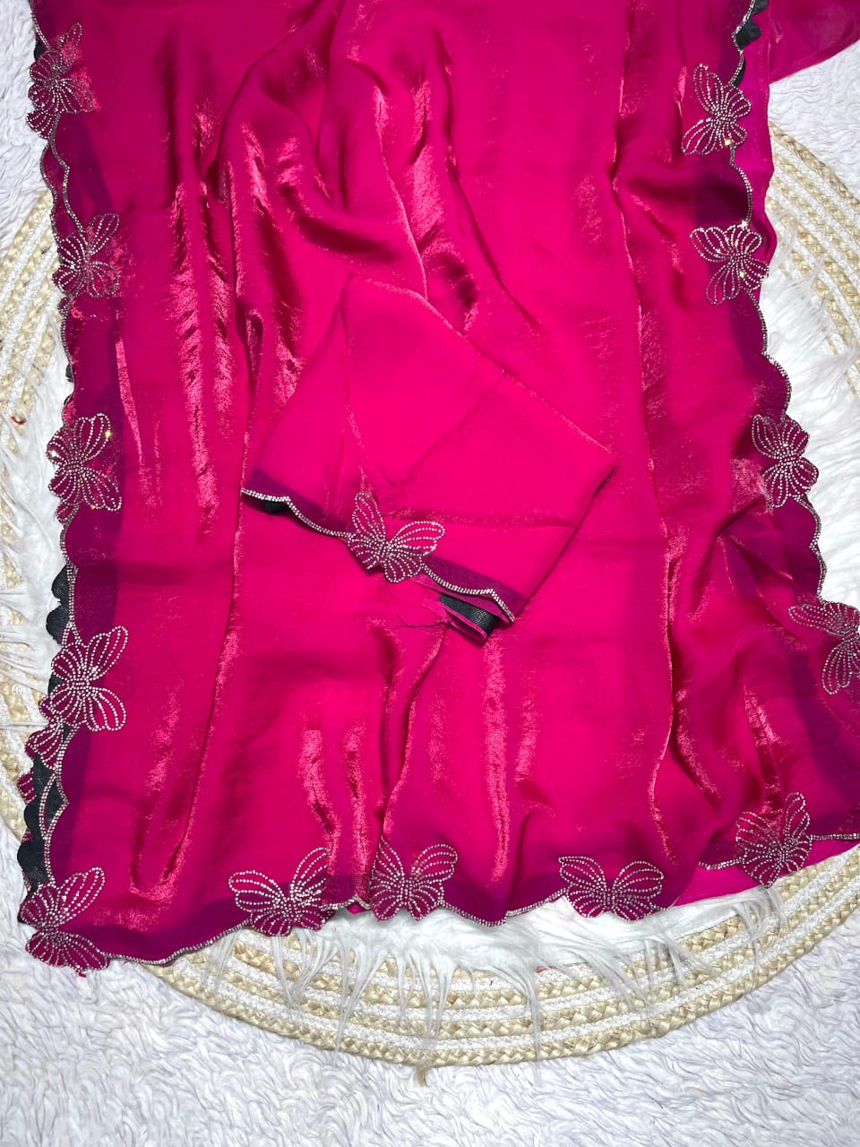 Kayatri New Fandy chiffon two ton Blooming With Beautiful jarkhan Work With Siroski Work