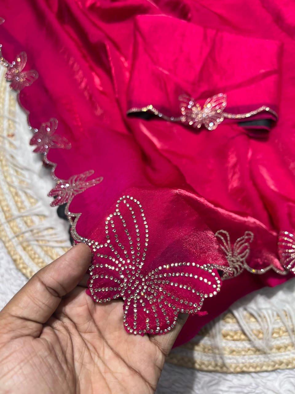 Kayatri New Fandy chiffon two ton Blooming With Beautiful jarkhan Work With Siroski Work