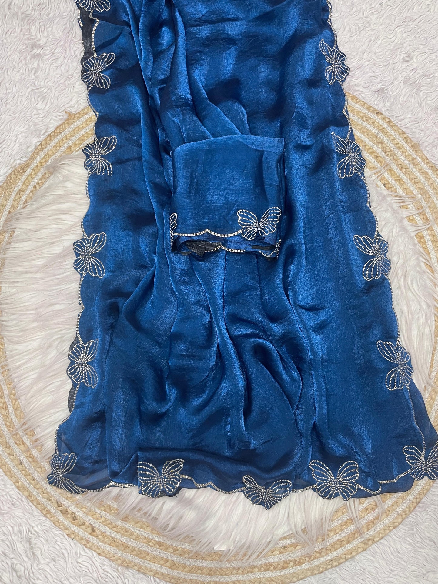 Kayatri New Fandy chiffon two ton Blooming With Beautiful jarkhan Work With Siroski Work
